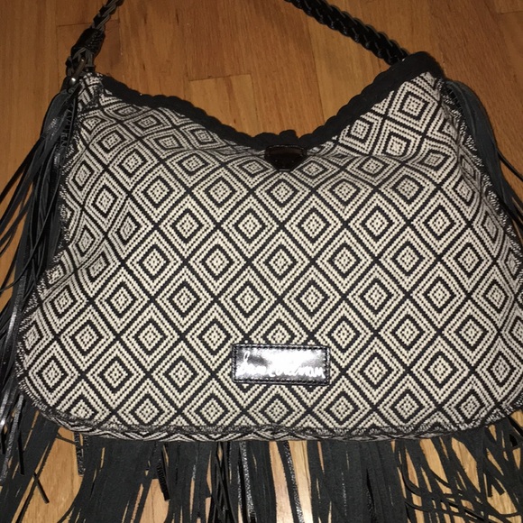 Sold out Sam Edelman black and white fringe purse - Picture 2 of 8